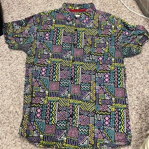 Men retro short sleeve button down